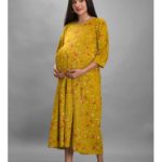 Fancyra Women Nightwear Maxi Maternity Pregnancy Cotton Printed Dress for Baby Showers