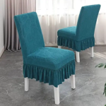 Dining Room Stretchy Chair Covers With Skirt, 4 And 6 Pcs Set