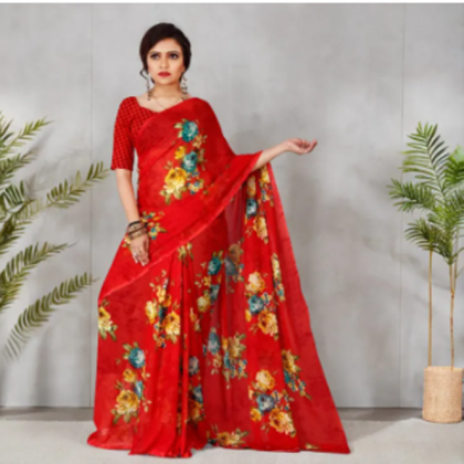 Fashion Women Printed Georgette Saree