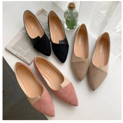 Women’S Pointed Toe Flat Shoes Solid Color Knitted Shoes Casual Breathable Ballet Flats Women Loafers Sneakers Zapatos De Mujer