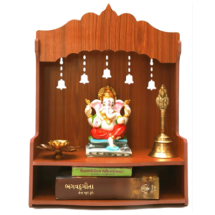 Aeormax Temple Pooja Mandir Wall Hanging and Tabletop Home Decor Beautiful with Bells