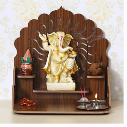 Triple Layer Temple Wooden Wall Mount Temple for Home and Business