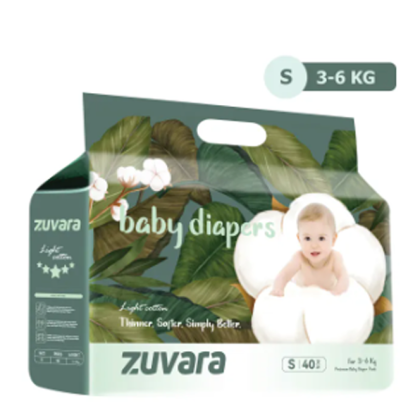 Zuvara Feather Diaper Taped – S (Pack Of 40)