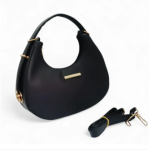 Moon bag with one free strap in black